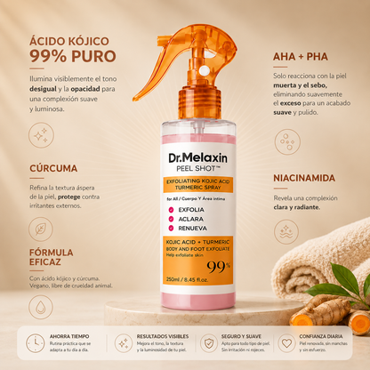 Nurealy Peel Shot - Spray exfoliante corporal con ácido kójico