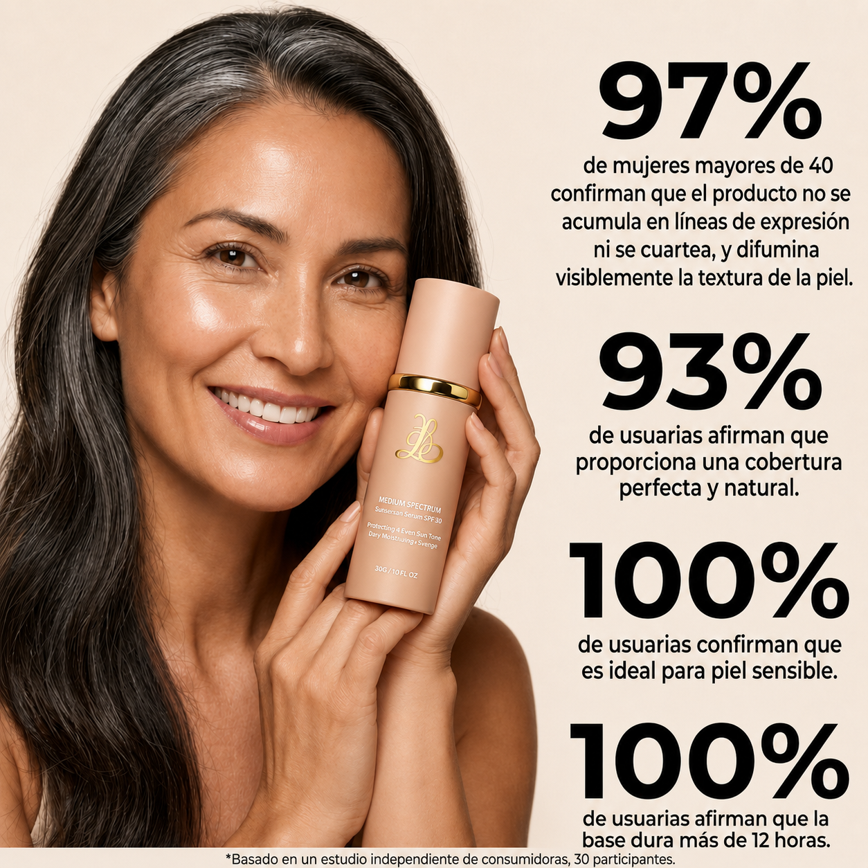 Nurealy - Maquillaje Facial 4 En 1 Con Hidratación Suave Y Cobertura Natural