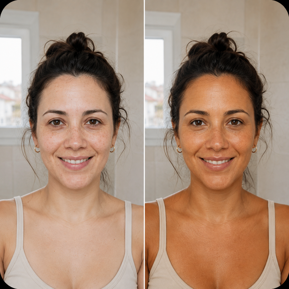 <h3><strong>Ellas Ya Lucen Su Mejor Bronceado</strong>.</h3><h3> <em>Tú También Puedes.</em></h3>