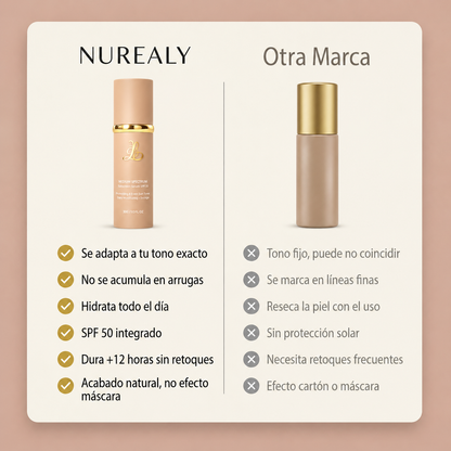 Nurealy - Maquillaje Facial 4 En 1 Con Hidratación Suave Y Cobertura Natural
