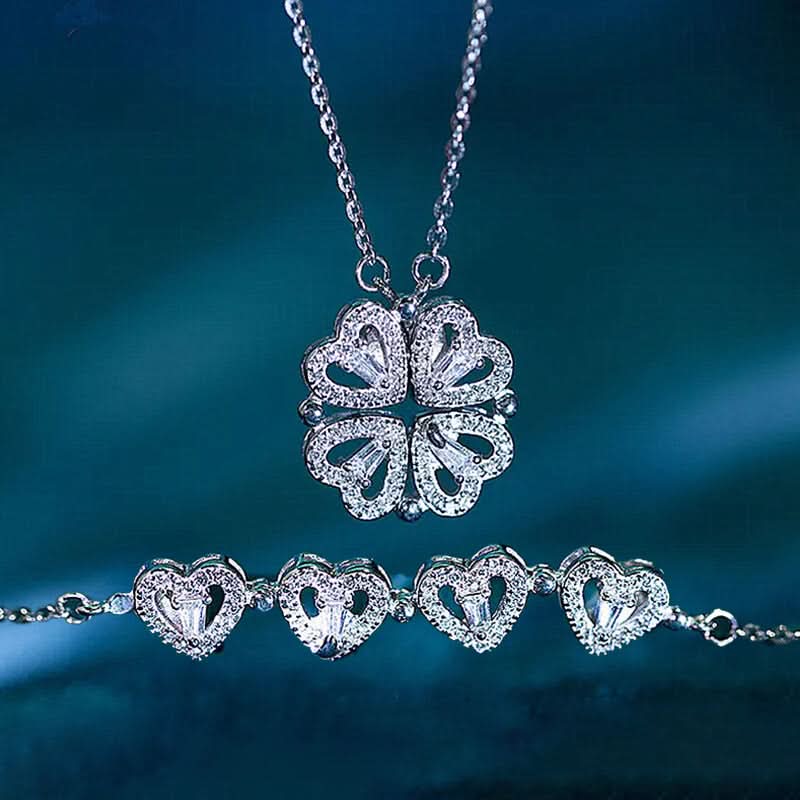 Collar Corazón Trébol | Amor Vinculo Hija